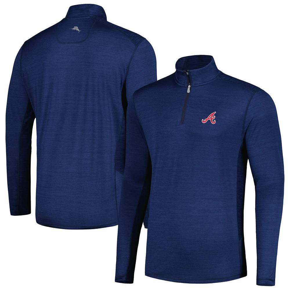 Haut à demi-zip Delray IslandZone Tommy Bahama pour homme, bleu marine Atlanta Braves