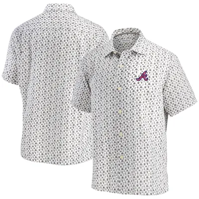 Atlanta Braves Tommy Bahama Baja Mar Short Sleeve Button-Up Shirt - White