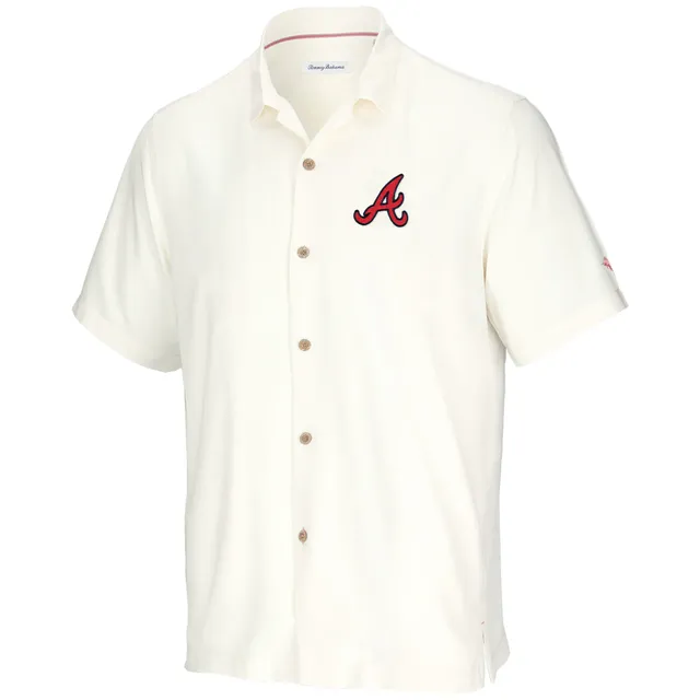Lids Atlanta Braves Tommy Bahama Baseball Camp Button-Up Shirt - Cream