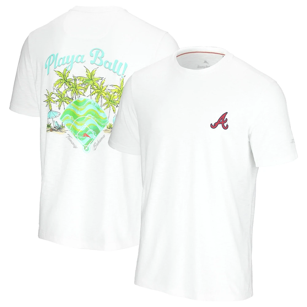 T-shirt Tommy Bahama Atlanta Braves Playa Ball blanc pour homme