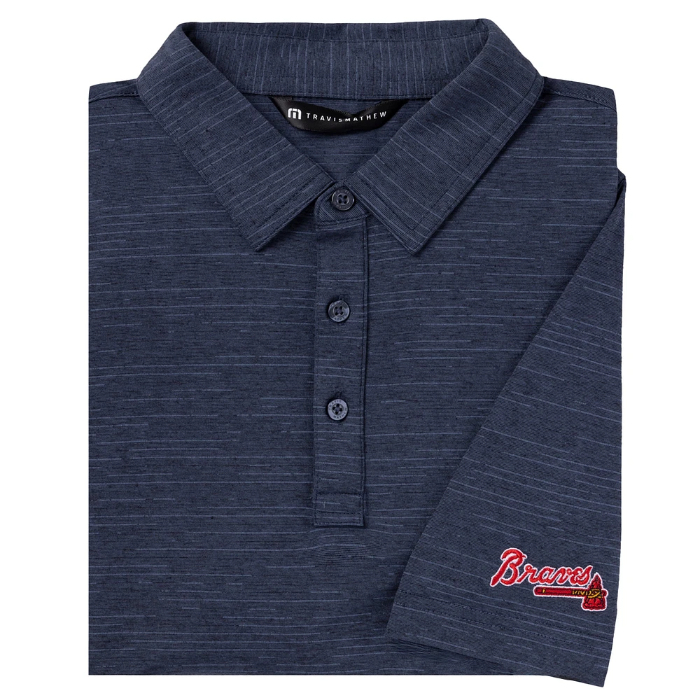 Men's TravisMathew Navy Atlanta Braves The Heater Polo