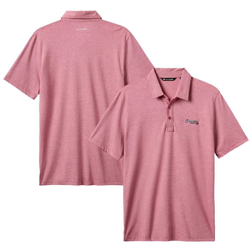 Polo TravisMathew rouge Atlanta Braves The Zinna pour hommes