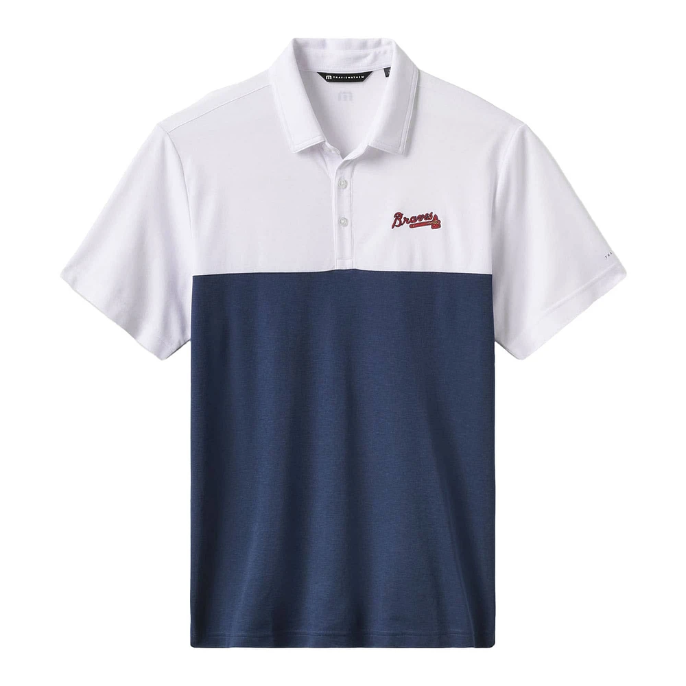 Men's TravisMathew White/Navy Atlanta Braves Home Run Leader Polo