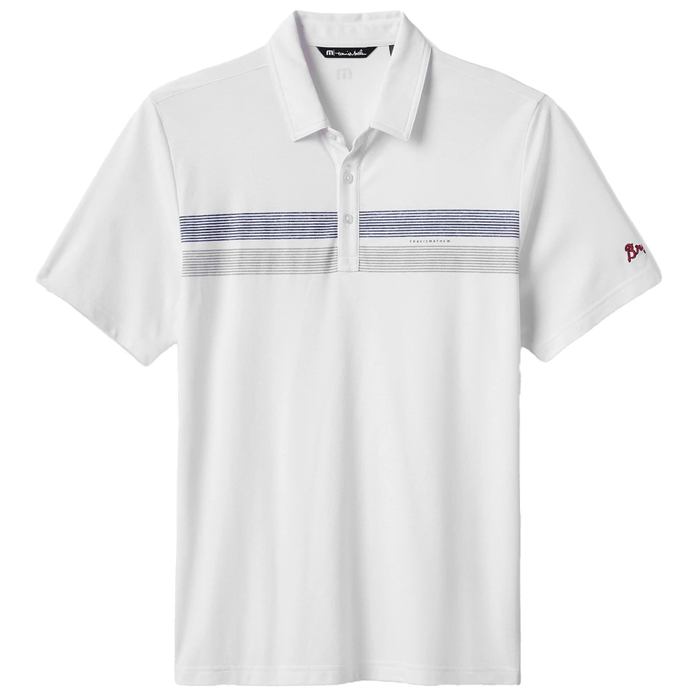 Men's TravisMathew White Atlanta Braves Top Recruit Tri-Blend Polo