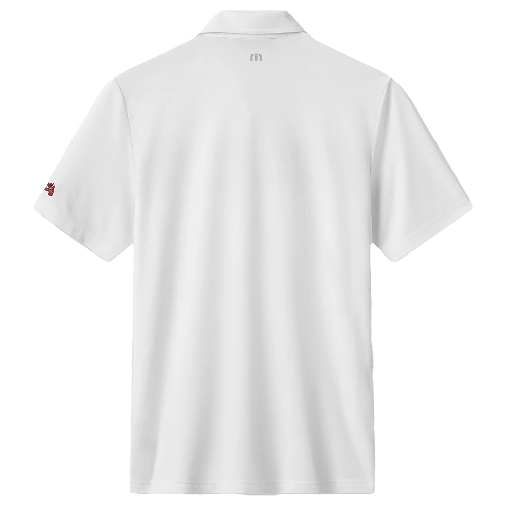 Men's TravisMathew White Atlanta Braves Top Recruit Tri-Blend Polo