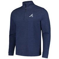 Men's Vineyard Vines Navy Atlanta Braves Saltwater Quarter-Zip Jacket