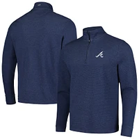 Men's Vineyard Vines Navy Atlanta Braves Saltwater Quarter-Zip Jacket