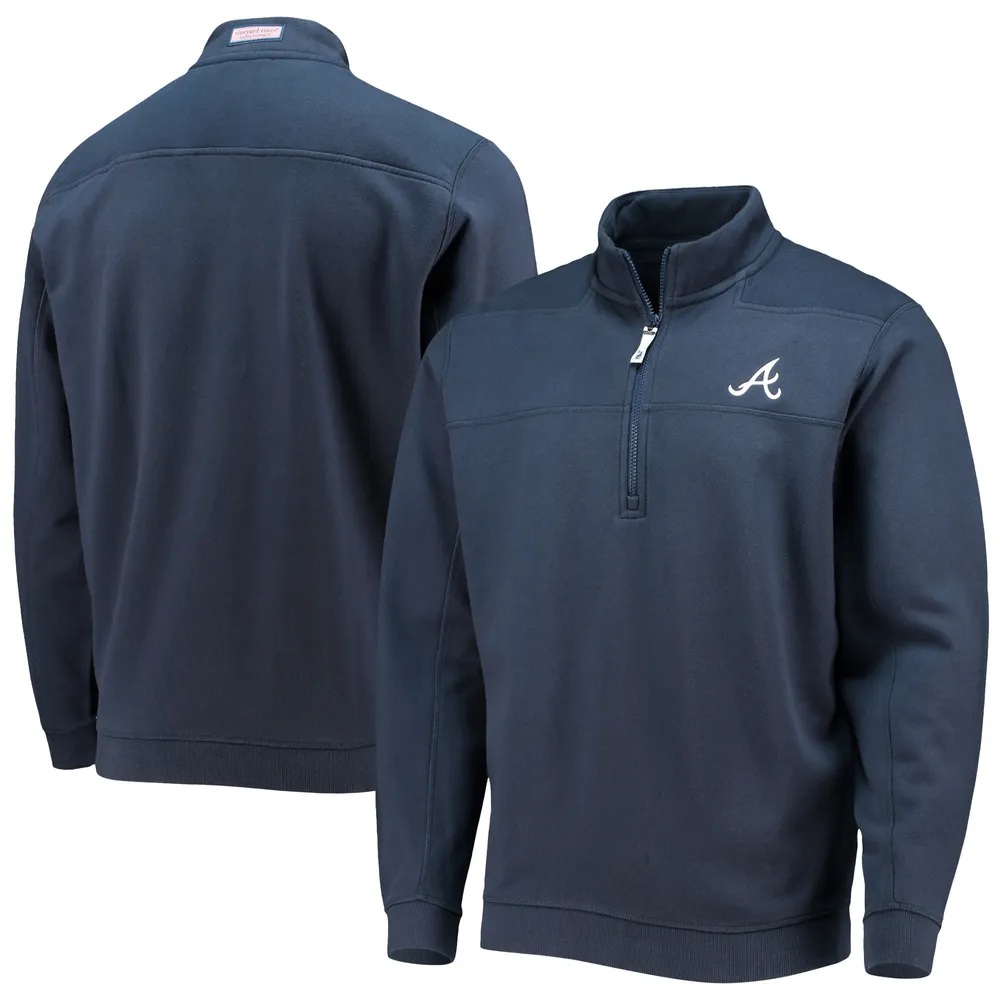 Vineyard Vines Men's Vineyard Vines Navy Atlanta Braves Shep Shirt  Quarter-Zip Sweatshirt