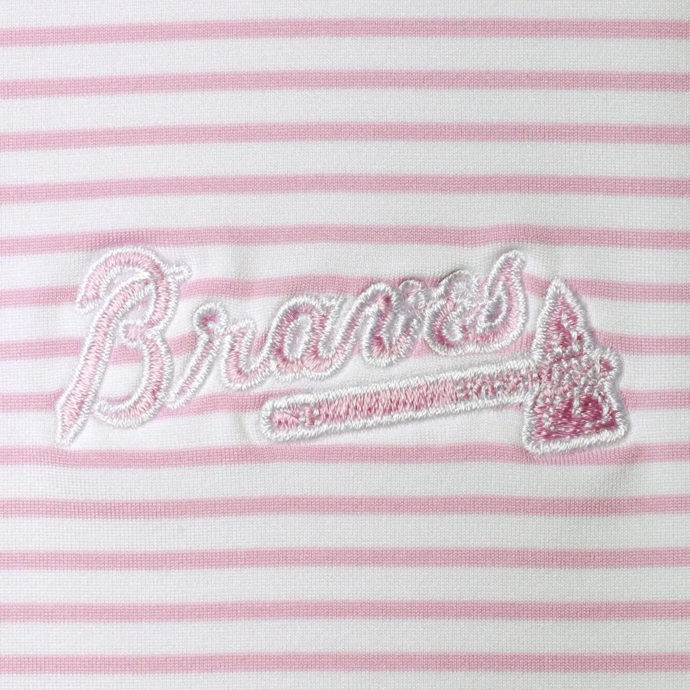 Polo à rayures Bradley Atlanta Braves Vineyard Vines rose/blanc pour homme