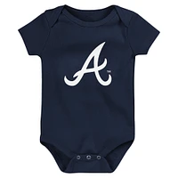 Newborn & Infant Atlanta Braves 3-Pack Fan Pennant Bodysuit Set