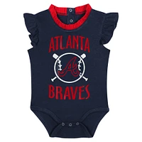 Newborn & Infant Fanatics Navy/Gray Atlanta Braves Two-Pack Fan Bodysuit Set