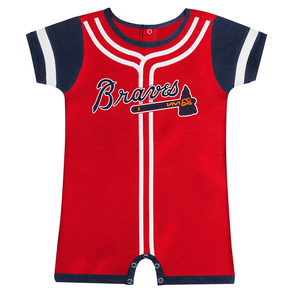 Newborn & Infant Fanatics Red Atlanta Braves Fast Pitch Romper