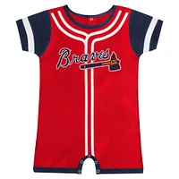 Newborn & Infant Fanatics Red Atlanta Braves Fast Pitch Romper