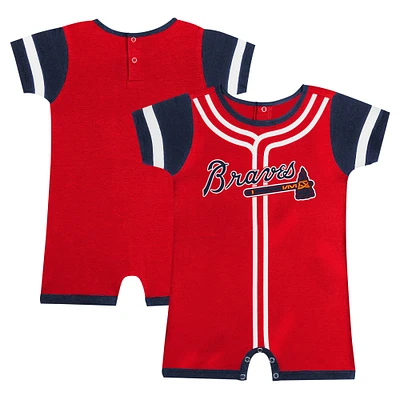 Newborn & Infant Fanatics Red Atlanta Braves Fast Pitch Romper