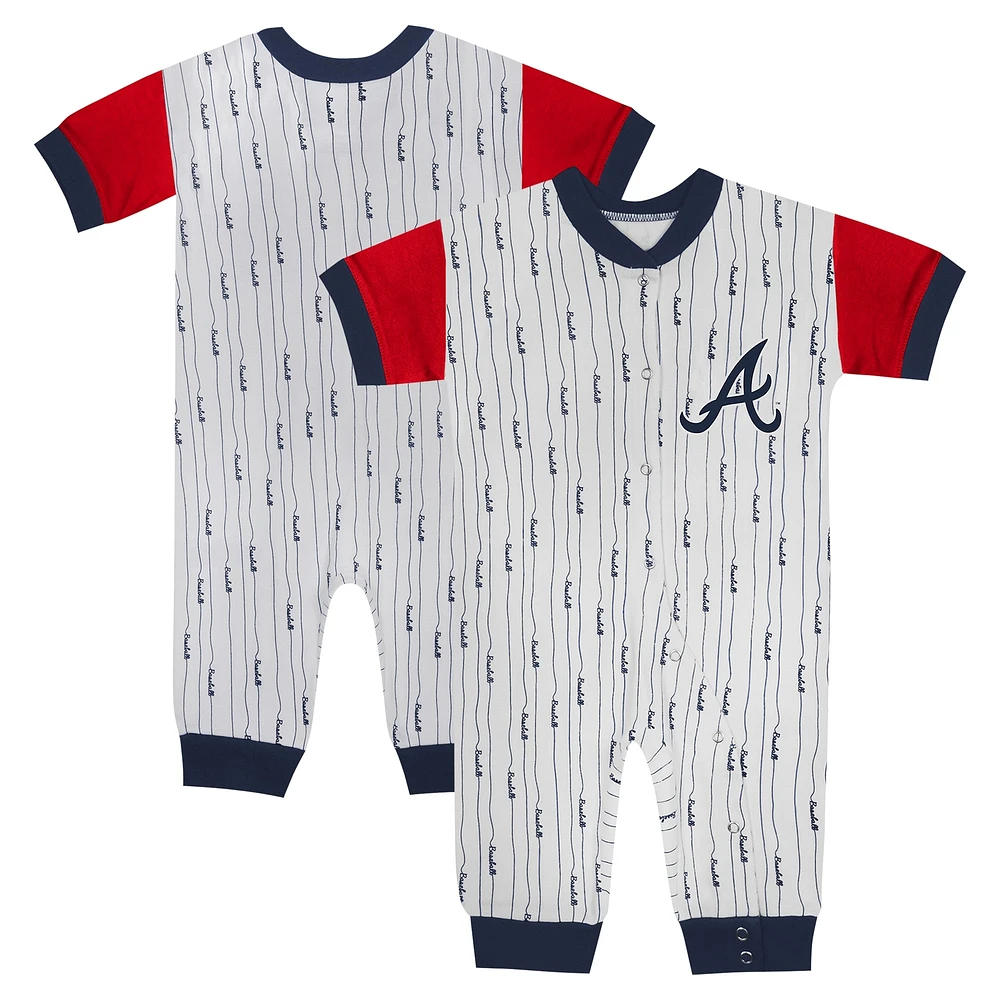 Newborn & Infant Fanatics White Atlanta Braves Logo Best Series Full-Snap Jumper