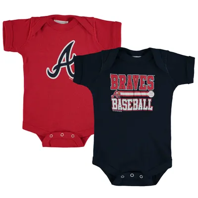 Newborn & Infant Soft as a Grape Navy/Red Atlanta Braves 2-Piece Body Suit