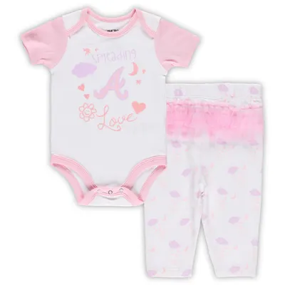 Newborn & Infant White/Pink Los Angeles Dodgers Spreading Love