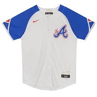 Maillot Nike blanc Atlanta Braves City Connect pour enfant d'âge préscolaire
