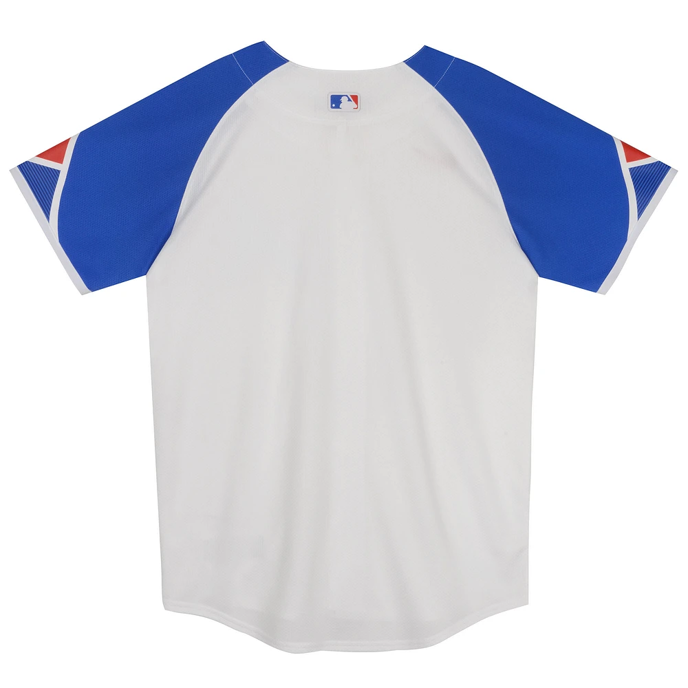 Maillot Nike blanc Atlanta Braves City Connect pour enfant d'âge préscolaire