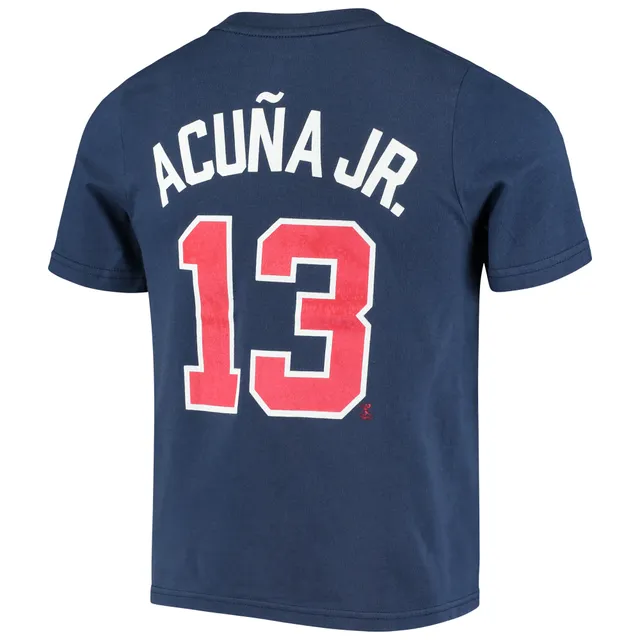 Youth Atlanta Braves Ronald Acuna Jr. Nike Navy Player Name & Number T-Shirt