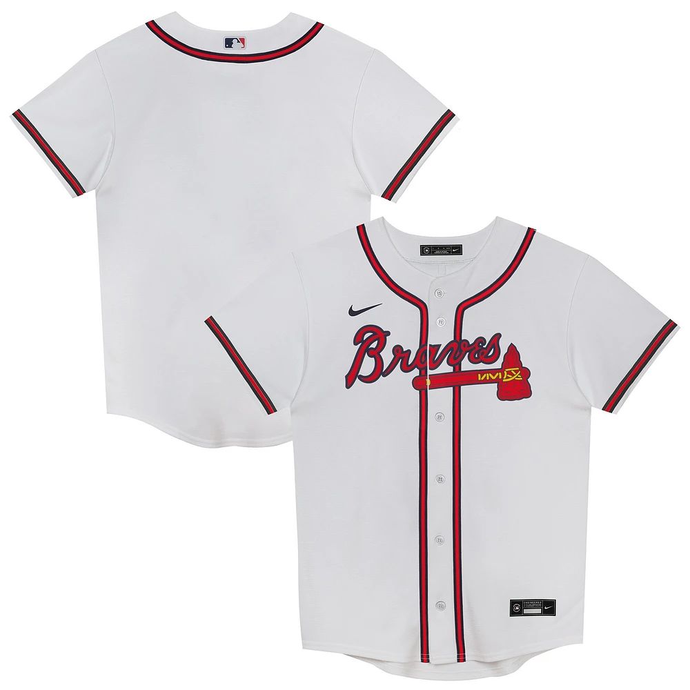 Preschool White Atlanta Braves Home Blank Replica Jersey