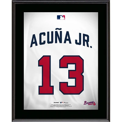 Plaque de joueur sublimée avec numéro de maillot des Braves d'Atlanta Ronald Acuña Jr. 10,5" x 13"