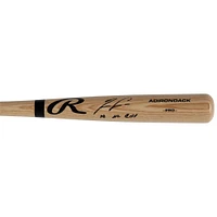 Ronald Acuña Jr., batteur professionnel dédicacé par les Braves d'Atlanta, blonde et Rawlings, avec l'inscription « 18 NL ROY »