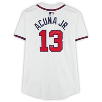 Maillot Nike Elite blanc autographié des Braves d'Atlanta Ronald Acuña Jr.