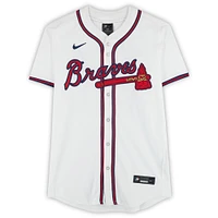 Maillot Nike Elite blanc autographié des Braves d'Atlanta Ronald Acuña Jr.