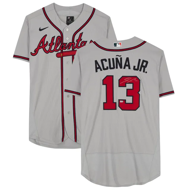 Ronald Acuna Jr 2018 NL ROY Autographed Atlanta Braves Majestic Baseball  Jersey - JSA COA