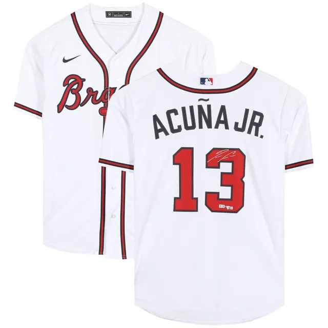 Braves Ronald Acuna Jr. 2018 NL ROY Signed White Nike Jersey