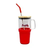 The Memory Company Atlanta Braves 40oz. Glass Tumbler with Silicone Snack Tray