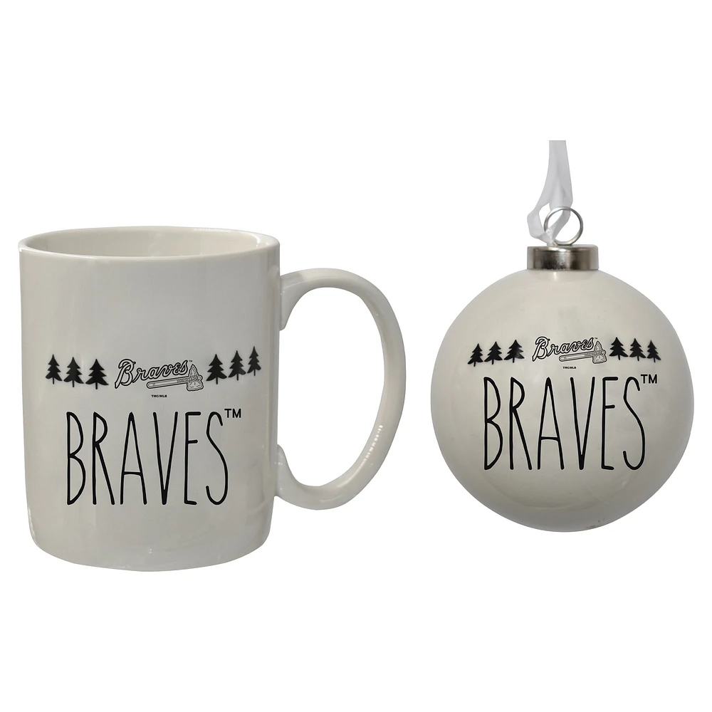 The Memory Company Atlanta Braves Holiday Ornament & Mug Set