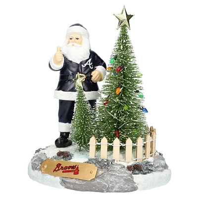 The Memory Company Atlanta Braves Santa Figurine with LED Tree