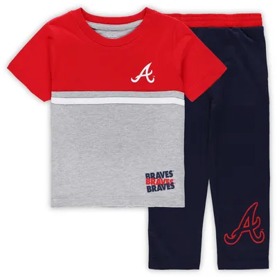 Atlanta Braves Toddler Batters Box T-Shirt & Pants Set - Navy/Red