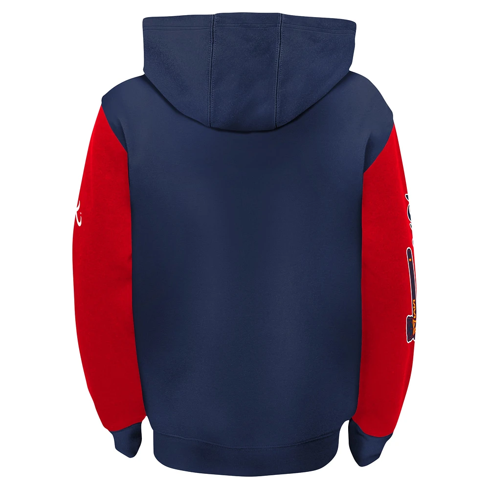 Toddler Navy Atlanta Braves Postcard Full-Zip Hoodie