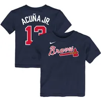 Youth Atlanta Braves Ronald Acuna Jr. Nike Red Player Name & Number T-Shirt