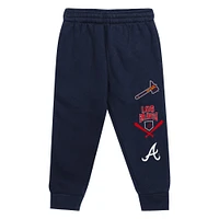 Ensemble sweat à capuche et pantalon de survêtement pour tout-petits rouge/bleu marine des Braves d'Atlanta