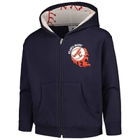 Veste à capuche entièrement zippée de baseball des Braves d'Atlanta, douce comme un raisin, bleu marine, pour tout-petit