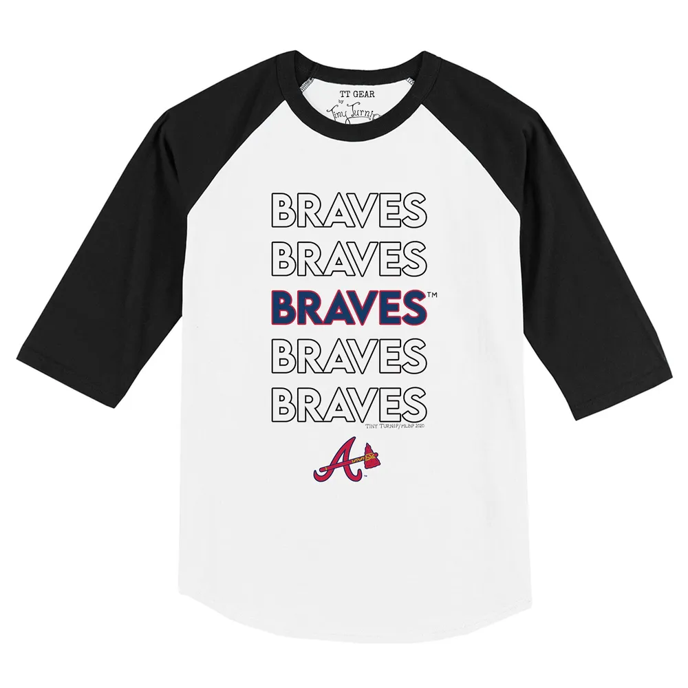 Toddler Tiny Turnip White Atlanta Braves Bronto T-Shirt Size:3T