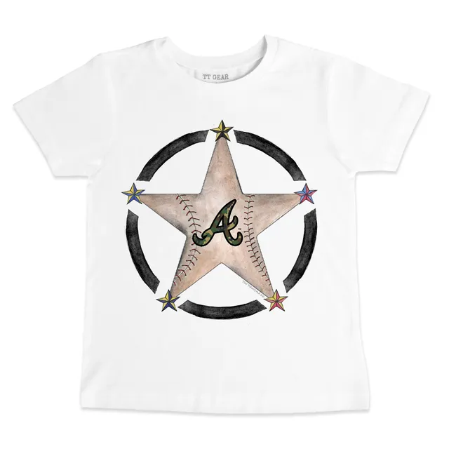Lids Atlanta Braves Tiny Turnip Women's Military Star 3/4-Sleeve Raglan T- Shirt - White/Black