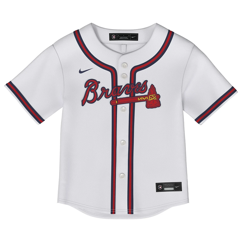 Toddler White Atlanta Braves Home Replica Jersey