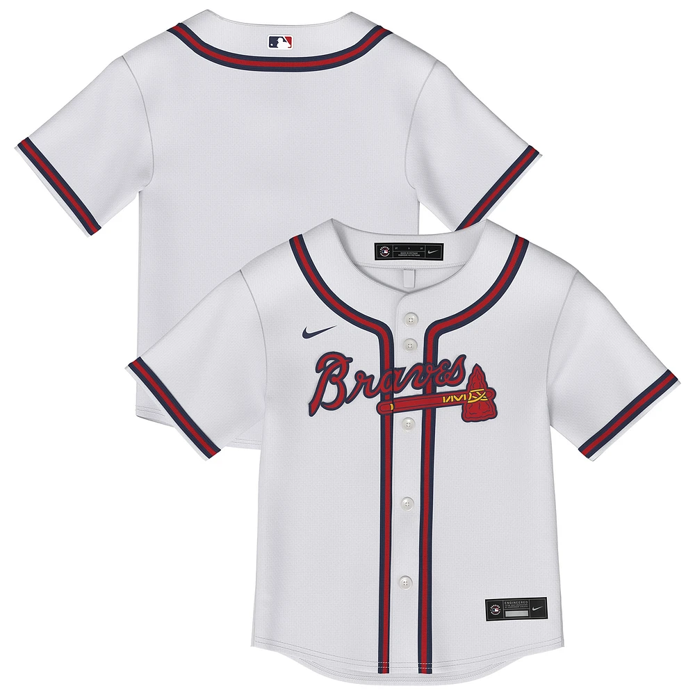 Toddler White Atlanta Braves Home Replica Jersey