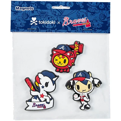 Atlanta Braves tokidoki 3D 3-Pack PVC Magnet Set