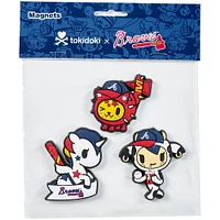 tokidoki Atlanta Braves Lot de 3 aimants en PVC 3D