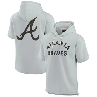 Sweat à capuche unisexe Fanatics Grey Atlanta Braves Elements en polaire super douce manches courtes