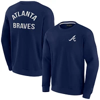 Unisex Fanatics Navy Atlanta Braves Super Soft Pullover Crew Sweatshirt