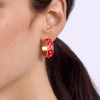 WEAR By Erin Andrews x BaubleBar Atlanta Braves Enamel Hoop Earrings
