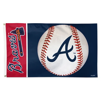 WinCraft Atlanta Braves 3' x 5' Baseball Deluxe Drapeau simple face
