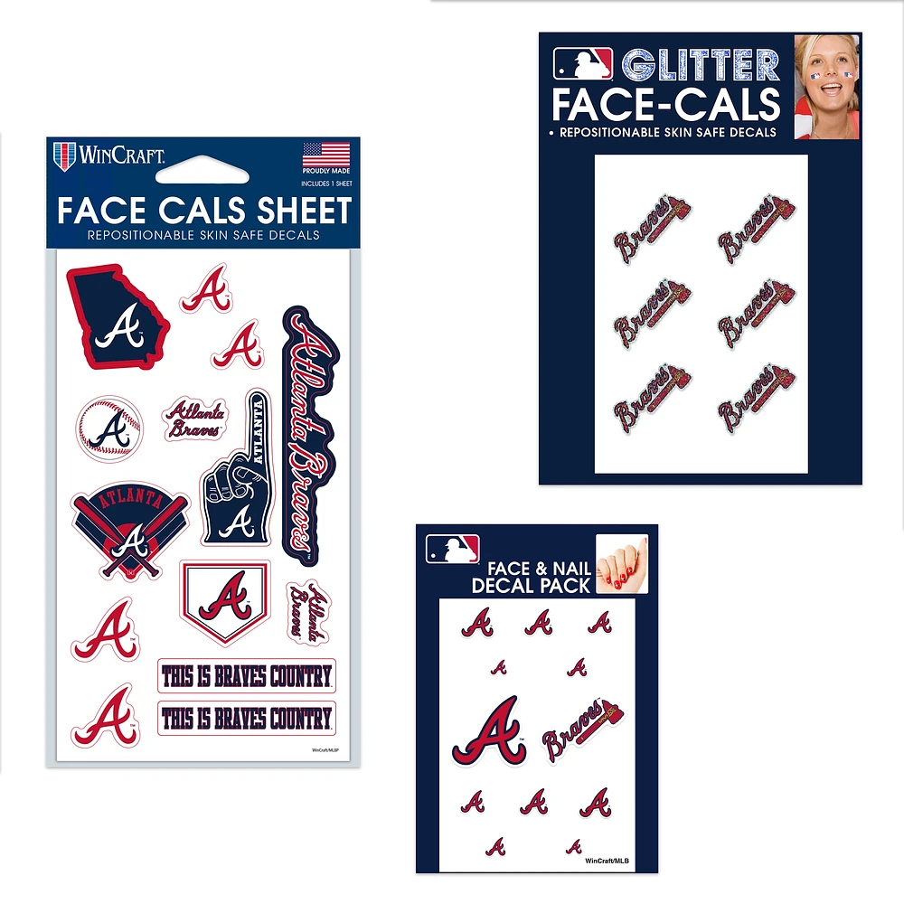 WinCraft Atlanta Braves 4" x 7" Waterless Tattoos Set